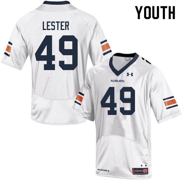 Auburn Tigers Youth Barton Lester #49 White Under Armour Stitched College 2019 NCAA Authentic Football Jersey HKE1074NO